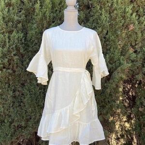 Cream Tone Ruffled Dress